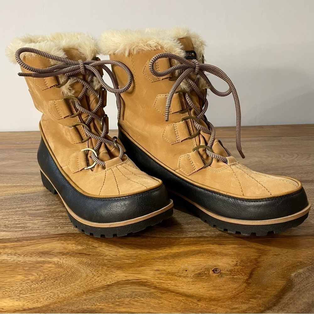 JBU Brunswick Women’s Faux‎ Fur Lug Sole Weather Ready Mid Calf Boot Sz 8